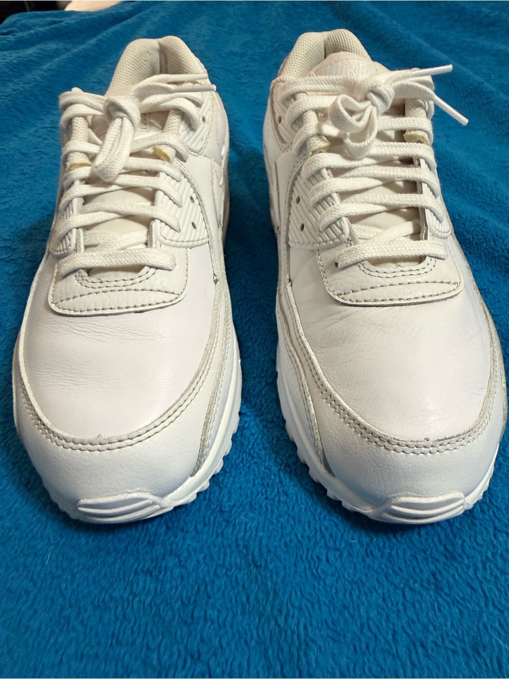 Nike Air Max 90 all Leather - Triple White Mens size 11.5